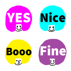 Colorful Afro hair smiley English Emoji
