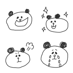 Monochrome graffiti Panda(Emoji)