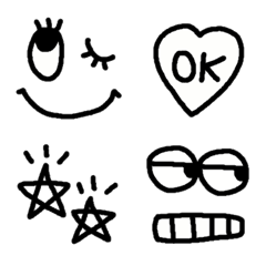 Various simple face set emoji