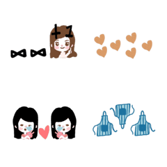 小女孩日常分隔裝飾線條