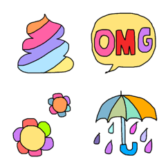 colorful pop cute Emoji.
