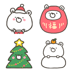 GOOD bear in Xmas and New Year emoji