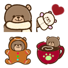 Hug Teddy Bear Emoji winter ver.