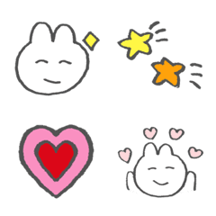 A White rabbit and cute emoji