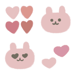 Fuwa bunnies, hearts and flowers 