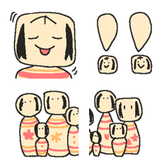Japanese kokeshi dolls emoji