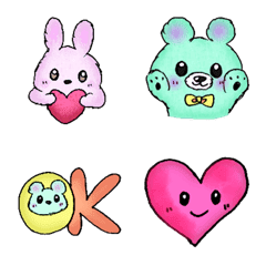 cute bear and rabbit Sticker2
