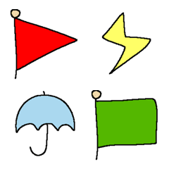 colorful falg & weather emoji