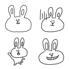 Graffiti touch white Rabbit(Emoji)