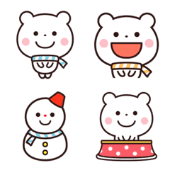 Emoji of a cute white bear(winter.ver)