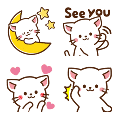 Gato branco ♡ emoji todos os dias
