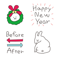 Surreal Rabbit Emoji 2  Winter