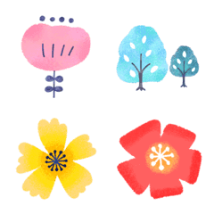 Scandinavian 8-color botanical emoji