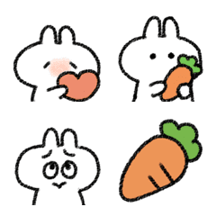 white rabbit and carrot (emoji)