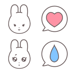 Expressive White Rabbit Emoji