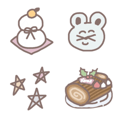 Winter event emoji. Christmas-New Year