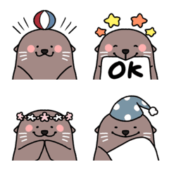 Very cute and funny sea lion emoji