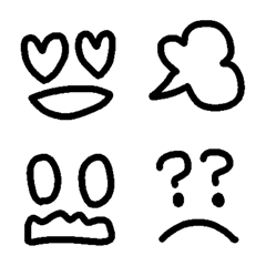 Black & white face emoji 2