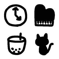 Black & white simple emoji 3