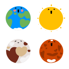 Happy face emoji: solar system