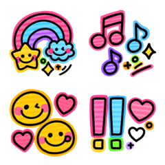 colorful neon emoji 2