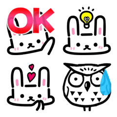 Rabbit emoji "Am!" and bonus Owl.