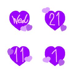 purple numbers + purple days of the week