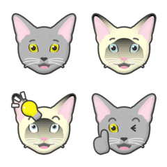 russian blue & siamese cat emoji