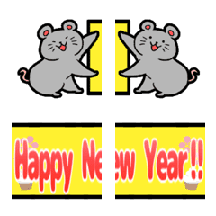 New Year greetings with the zodiac.Emoji