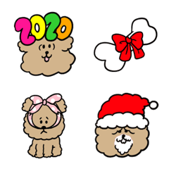 Toy poodle emoji(New year & Christmas)