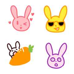 Many expressions colorful rabits