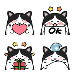 Very cute bicolor cat emoji