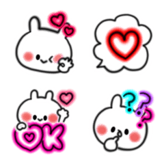 Rabbit neon Emoji (1)