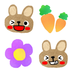 Brown rabbit Rabbisuke emoji two