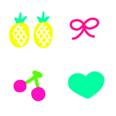 Neon color cute emoji