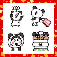 New Year's holiday of mini panda