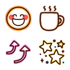 Kawaii Pretty Cute Neon Smile Emoji