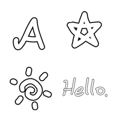 hollow font & cute icon – LINE Emoji | LINE STORE