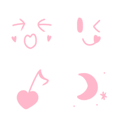 【ピンク】日常会話にシンプルな顔・絵文字