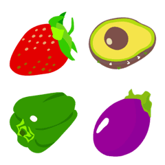 Fruit and vegetable emoji.