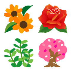  Flowers, grass and tree emoji