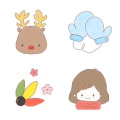 Japanese winter emoji Christmas&New Year