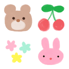 Various set emoji Painted in watercolor