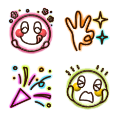 3D Kawaii Pretty Cute Neon Smile Emoji