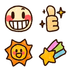 Kawaii Cute Simple Crayon Marker Emoji