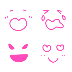 Vivid pink simple emoticons