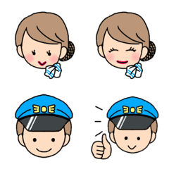 Cute pilot & flight attendant Emoji