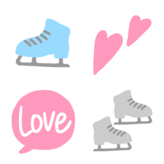 Kawaii figure skating emoji