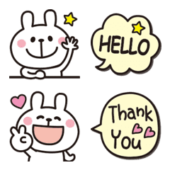Adult cute rabbit speech bubble Emoji