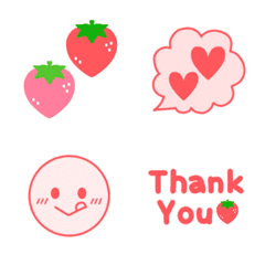 Strawberry and pink emoji